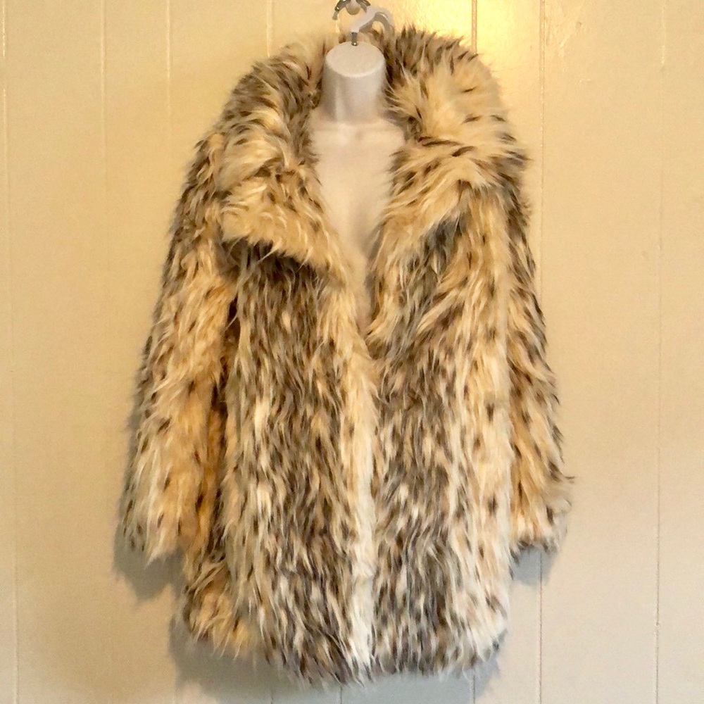 Faux-fur jacket.